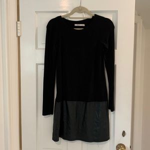 Bailey 44 long sleeve dress with leather faux leather bottom - size small